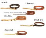 Tory Leather's 1 inch leather horse lead is single ply creased leather and comes with a 24 inch chain.