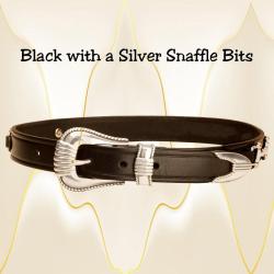 Tory Leather snaffle bit leather equestrian belt.