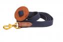 Navy cotton web and leather horse lead with a stopper end from Tory Leather.