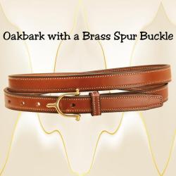 Oakbark leather English spur belt with 3/4
