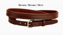 Havana belt with Havana padding and a nickel silver buckle.