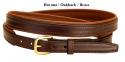 Havana belt with oakbark padding and a brass buckle.