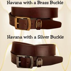 Havana bridle leather signature keeper belt.