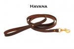Havana creased leather dog leash with solid brass snap from Tory Leather.