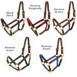 Together, the leather and nylon make a horse halter that fits really well and will break if the horse gets caught by the halter.
