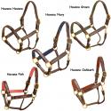 Havana leather padded Tory horse halter padding color options.