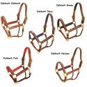 Oakbark leather padded Tory horse halter padding color options.