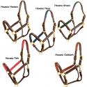 Havana leather padded Tory horse halter padding color options.