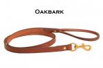 Oakbark 4' Leather Dog Leash with brass hardware. 