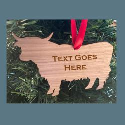 Laser cut highland cow wood Christmas ornament comes in 3 sizes and a variety of wood types. Cat Head Ornament