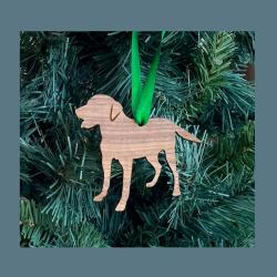 Laser cut Labrador Retriever wood Christmas ornament comes in 3 sizes and a variety of wood types. Lab Ornament