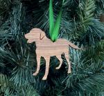 Laser cut Labrador Retriever wood Christmas ornament comes in 3 sizes and a variety of wood types. Lab Ornament