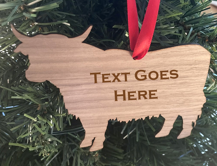 Laser cut highland cow wood Christmas ornament comes in 3 sizes and a variety of wood types. Cat Head Ornament
