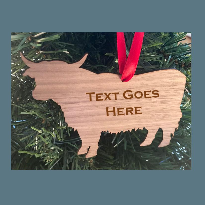 Laser cut highland cow wood Christmas ornament comes in 3 sizes and a variety of wood types. Cat Head Ornament
