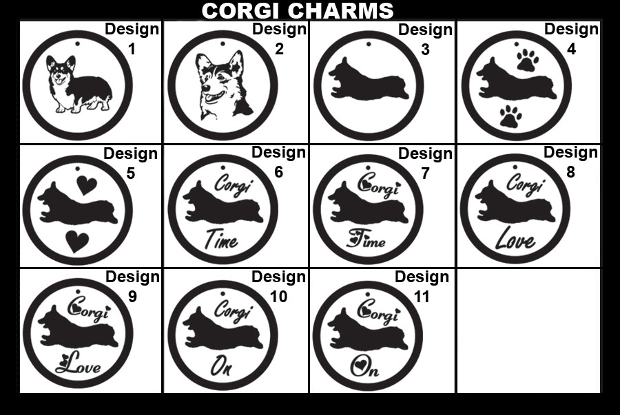 Welsh Corgi, Corgi, Running Corgi, Wood Charm