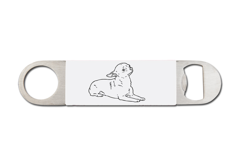 Custom engraved silicone grip bottle opener with a dog design 4 and personalized engraved text of your choice. Dog Gift