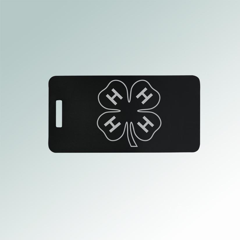 Engraved aluminum 4-H luggage tag with your choice of 4-H logo and personalized text. 6+ 4-H logos to choose from.