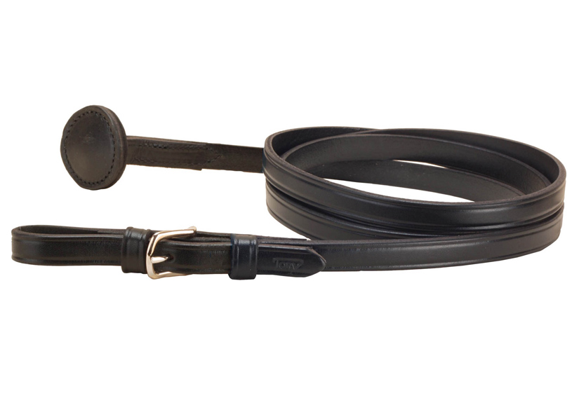 Creased 5/8 inch wide bridle leather lead with a buckle and butt plate. Leather Horse Lead