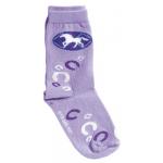 Violet Plaid Oval w/Horse - Sock