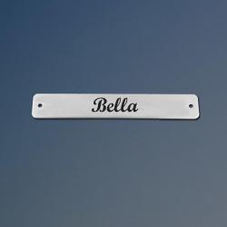 Dog leash engraved nameplate with your choice of ornamental or round end.