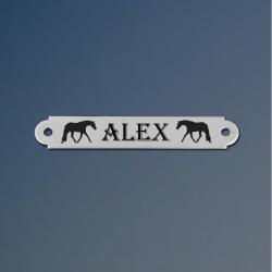 Personalized horse martingale nameplate with your choice of custom engraved text.