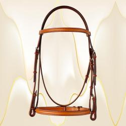 5/8" plain raised Edgewood leather horse bridle. Comes in pony, cob and horse size.