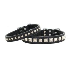 Pyramid Leather Dog Collar - Size 16