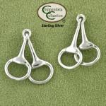Tiny English Eggbutt Snaffle Bit Earrings - English Horse Jewelry