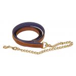 Padded Leather Horse Lead Chain - 24" Brass Chain