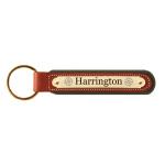Padded leather key fob with an engraved brass nameplate with your choice of text and horse breed logo. Equestrian Fob