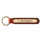 Padded Leather Engraved Nameplate Key Fob | Equestrian Gift