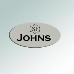 Plastic oval with Breed Logo and text tack trunk nameplate for your tack trunk, mounting block, stall door and more. 25+ horse breed logos to choose from.