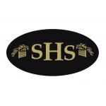 Engraved plastic oval with horse design 2 and text tack trunk nameplate for your tack trunk, mounting block, stall door and more.