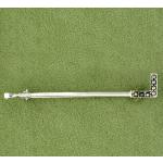 Horse whip sterling silver equestrian pin. Quality horse jewelry pin that features a riding whip.