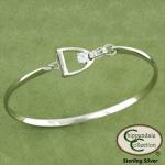 English stirrup sterling silver horse inspired bracelet.