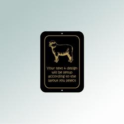 Personalized plastic farm animal sign with your choice of custom engraved text and a farm animal design.