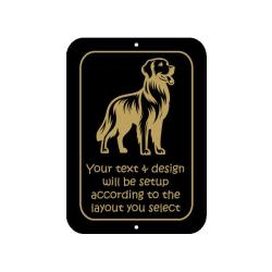 Personalized plastic Golden Retriever sign with your choice of custom engraved text and Golden Retriever design. Golden Retriever Sign
