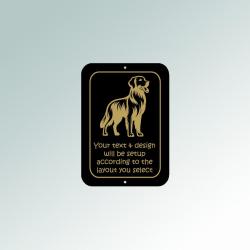Plastic Rectangle Golden Retriever Sign