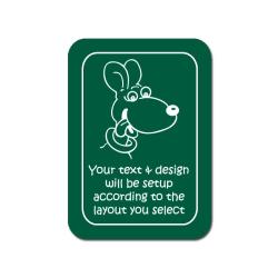 Custom engraved plastic sign with personalized text and dog design of your choice. Dog Sign