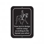 Personalized plastic horse sign with your choice of custom engraved text and a horse design. Horse Sign