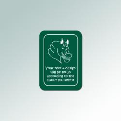 Custom engraved plastic horse sign with personalized text and the horse design of your choice.