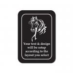 Custom engraved plastic sign with personalized text and horse design of your choice. Equestrian Sign