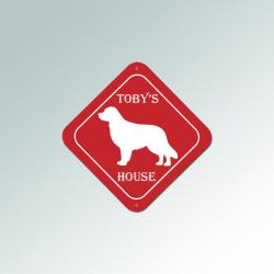 Custom diamond golden retriever sign with engraved text and golden retriever design of your choice. 80+ Golden Retriever designs to choose from.