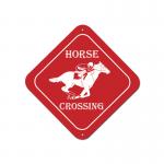 Custom engraved plastic diamond sign with horse design 2 and personalized engraved text. Equestrian Sign