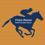 Racehorse and jockey plastic sign with custom engraved personalized text.