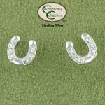 Horseshoe CZ Earrings - Small - Horse Jewelry
