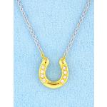 Horseshoe Necklace - 2 Tone - Horse Jewelry