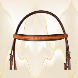 Edgewood leather fancy stitched raised padded browband 1/2". The fancy stitched raised padded browband comes pony, cob or horse size.
