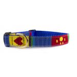 Small adjustable A Tail We Could Wag woven fabric side release dog collar.