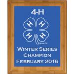 Genuine Bamboo plaque with your custom engraved 4-H logo and text.  4-H Award